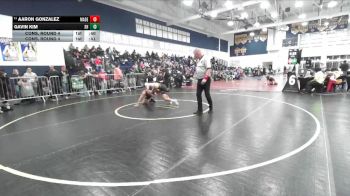 126 lbs Cons. Round 4 - Aaron Gonzalez, Mater Dei vs Gavin Kim, Sunny Hills