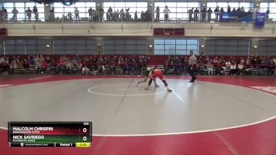 133 lbs Cons. Round 3 - Nick Savriego, Plymouth State vs Malcolm Chrispin, Bridgewater State