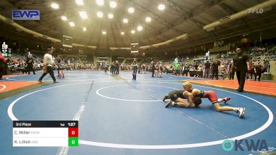 73 lbs 3rd Place - Caden Miller, Fort Gibson Youth Wrestling vs Kaycen Lillich, Jay Wrestling Club