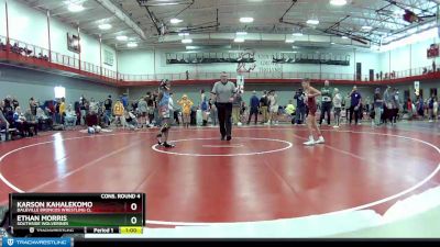 80 lbs Cons. Round 4 - Ethan Morris, Southside Wolverines vs Karson Kahalekomo, Daleville Broncos Wrestling Cl