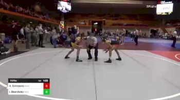102 lbs Consi Of 8 #2 - Aiden Simmons, Bakersfield Drillers vs Isaac Beardsley, Miles City Cowboys