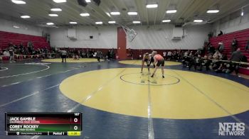 167 lbs Champ. Round 2 - Corey Rockey, Willits High School vs Jack Gamble, California High School