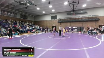 70 lbs Round 3 (6 Team) - Brayden Fernandez, Herders vs Talon Owsley, Thermopolis Middle School