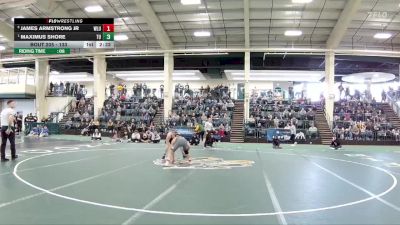 133 lbs Semifinal - Maximus Shore, Tiffin vs James Armstrong Jr, West Liberty