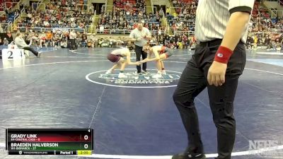 133 lbs Quarterfinal - Braeden Halverson, W1-Bismarck vs Grady Link, E4-Central Cass