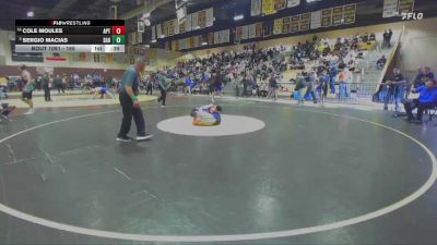 165 lbs Cons. Round 6 - Sergio Macias, Sahuarita vs Cole Moules, Aptos