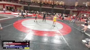 100 lbs Cons. Round 3 - Justin Davis, Roughneck Wrestling Club Of South Tulsa vs Darrell Green, Putnam City Freestyle Wrestling Club
