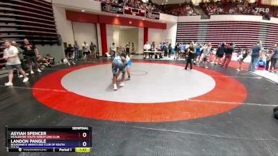 215 lbs Semifinal - Landon Pangle, Roughneck Wrestling Club Of South Tulsa vs ASyiah Spencer, McAlester Youth Wrestling Club