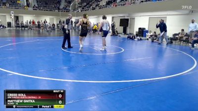 160 lbs Finals (8 Team) - Matthew Gnitka, HLWW vs Creed Koll, UNC (United North Central)