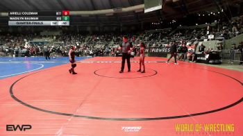 66 lbs Quarterfinal - Arielli Coleman, Betterman Elite vs Madilyn Bauman, Neighborhood Wrestling Club
