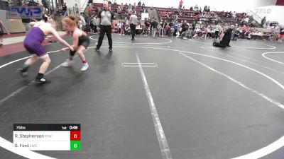 75 lbs Rr Rnd 3 - Saylor Ford, Cowboy Wrestling Club vs Reed Stephenson, Bristow Youth Wrestling