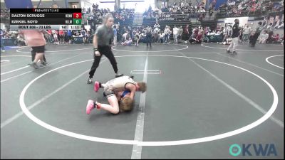 73 lbs Quarterfinal - Dalton Scruggs, Hennessey Takedown Club vs Ezekiel Boyd, Harrah Little League Wrestling