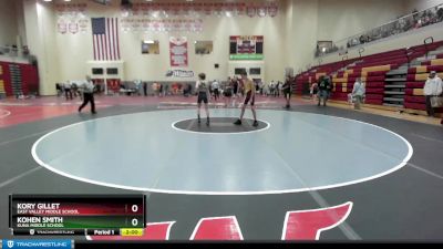 105 lbs Cons. Round 3 - Kory Gillet, East Valley Middle School vs Kohen Smith, Kuna Middle School