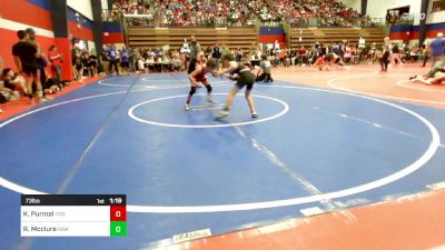 73 lbs Quarterfinal - Kacy Purmal, Tiger Trained Wrestling vs Riley Mcclure, Raw Wrestling Club