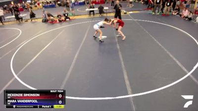 106 lbs Quarterfinal - McKenzie Simonson, WI vs Mara Vanderpool, NE