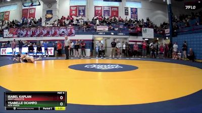115 lbs Semifinal - Ysabelle Ocampo, New Haven vs Isabel Kaplan, West Lafayette