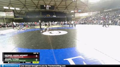 98 lbs Champ. Round 1 - Jensen Tutino, Federal Way Spartans Wrestling vs George-Jaxon Weinert, Cherry Creek Wrestling Club