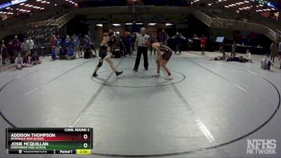 125 lbs Cons. Round 2 - Addison Thompson, Riverdale High School vs Josie McQuillan, Greenbrier High School