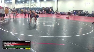 157 lbs Round 4 (6 Team) - Sebastian Burlage, The Firemen Blue vs Emmitt Dirks, Nebraska Green Machine (Dev B)