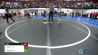 75 lbs Semifinal - Daxon Avery, Newcastle Youth Wrestling vs Jordan Hardgrave, Piedmont