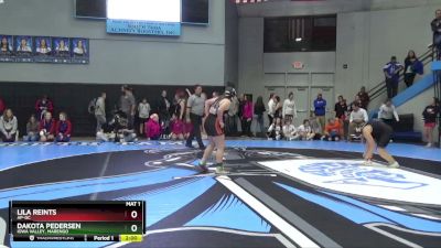 155 lbs Cons. Round 2 - Dakota Pedersen, Iowa Valley, Marengo vs Lila Reints, AP-GC