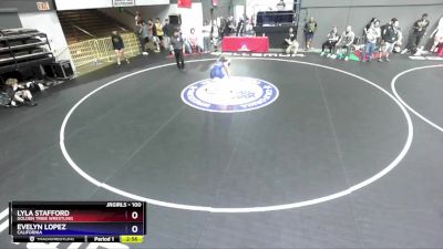 100 lbs Cons. Round 2 - Lyla Stafford, Golden Tribe Wrestling vs Evelyn Lopez, California