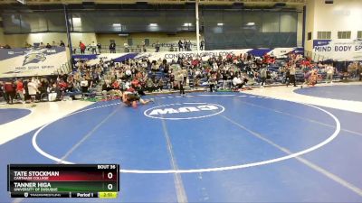 133 lbs Champ. Round 1 - Tate Stockman, Carthage College vs Tanner Higa, University Of Dubuque