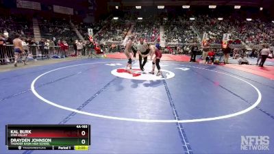 4A-165 lbs Quarterfinal - Kal Burk, Star Valley vs Drayden Johnson, Thunder Basin High School