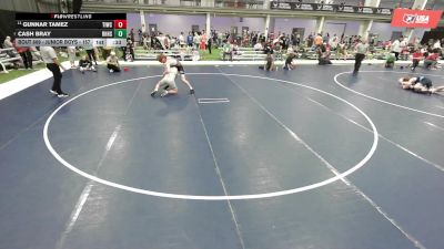 Junior Boys - 157 lbs Cons. Round 3 - Gunnar Tamez, Team Idaho Wrestling Club vs Cash Bray, Rogers Heritiage High School Wrestling