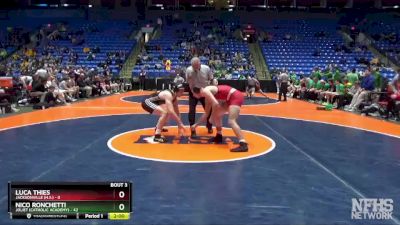 182 lbs Quarterfinals (8 Team) - Luca Thies, Jacksonville (H.S.) vs Nico Ronchetti, Joliet (Catholic Academy)