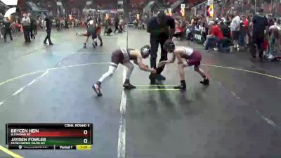 69 lbs Cons. Round 5 - Jayden Fowler, Eaton Rapids Youth WC vs Brycen Hein, Buchanan WC