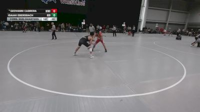 138 lbs Cons. Sub-quarters - Isaiah Ebersbach, Orange County RTC vs Geovanni Cabrera, Spring Klein Wrestling Club