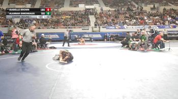 109-D2 Champ. Round 1 - Isabelle Brown, Lee Williams High School vs Alannah Simoneaux, Thatcher HS