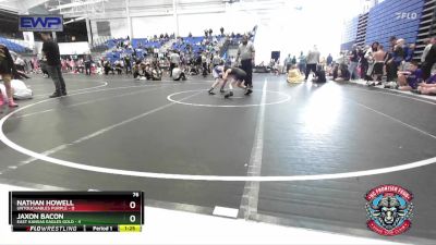 76 lbs Semis (4 Team) - Nathan Howell, Untouchables Purple vs Jaxon Bacon, East Kansas Eagles Gold