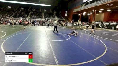 86 lbs Quarterfinal - Tyson Coleman, Colorado Outlaws vs Jacob Ryder, Heights WC