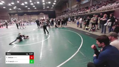 65 lbs Quarterfinal - Timber Weber, Athlos WC vs Parker French, Bearcave WC