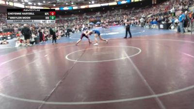 3A 132 lbs Champ. Round 1 - Cheyenne Hartzell, New Plymouth vs Breylon Moon, Ririe