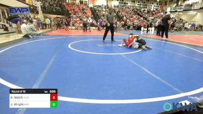 58 lbs Round Of 16 - Kyzer Welch, Heat vs Jaxson Wright, Bartlesville Wrestling Club