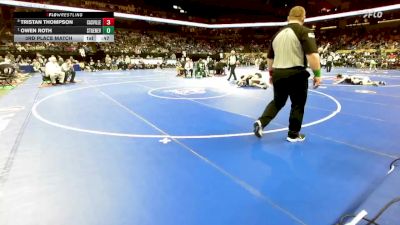 157 Class 2 lbs 3rd Place Match - Owen Roth, Ste. Genevieve vs Tristan Thompson, Cassville
