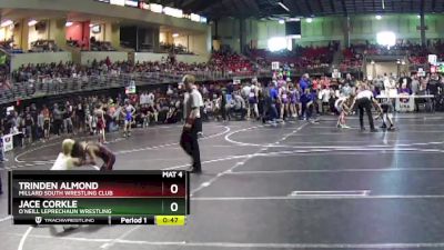 70 lbs Champ. Round 2 - Jace Corkle, O`Neill Leprechaun Wrestling vs Trinden Almond, Millard South Wrestling Club