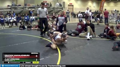 72 lbs Semis (4 Team) - Clint Kohlman, Dundee Blue vs Grayson VanValkenburg, Grandville