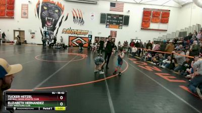 56-62 lbs Round 4 - Tucker Hetzel, Greybull Basin Athletic Club vs Elizabeth Hernandez, Cody Wrestling Club