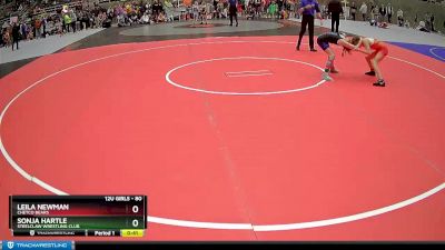 80 lbs Semifinal - Leila Newman, Chetco Bears vs Sonja Hartle, Steelclaw Wrestling Club