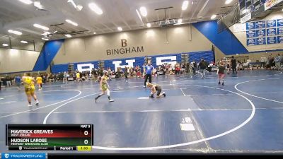 69 lbs Quarterfinal - Hudson LaRose, Fremont Wrestling Club vs Maverick Greaves, West Jordan