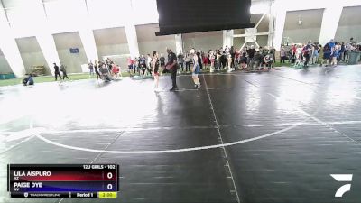 102 lbs Quarterfinal - Lila Aispuro, AZ vs Paige Dye, NV