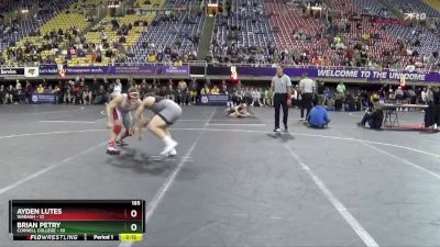 165 lbs Finals (2 Team) - Ayden Lutes, Wabash vs Brian Petry, Cornell College