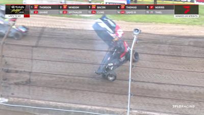 Zane DeVault Flips Wildly Battling For Final B-Main Transfer At Kokomo Speedway