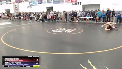 150 lbs Cons. Round 1 - Benjamin Fudge, Anchorage Youth Wrestling Academy vs Asher Bernick, Interior Grappling Academy