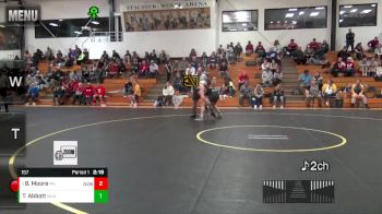 157 lbs Quarterfinal - Bailey Moore, Marian University (IN) vs Toby Abbott, West Liberty