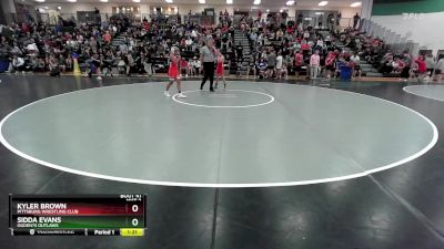 90 lbs Quarterfinal - Kyler Brown, Pittsburg Wrestling Club vs Sidda Evans, Ogden?s Outlaws